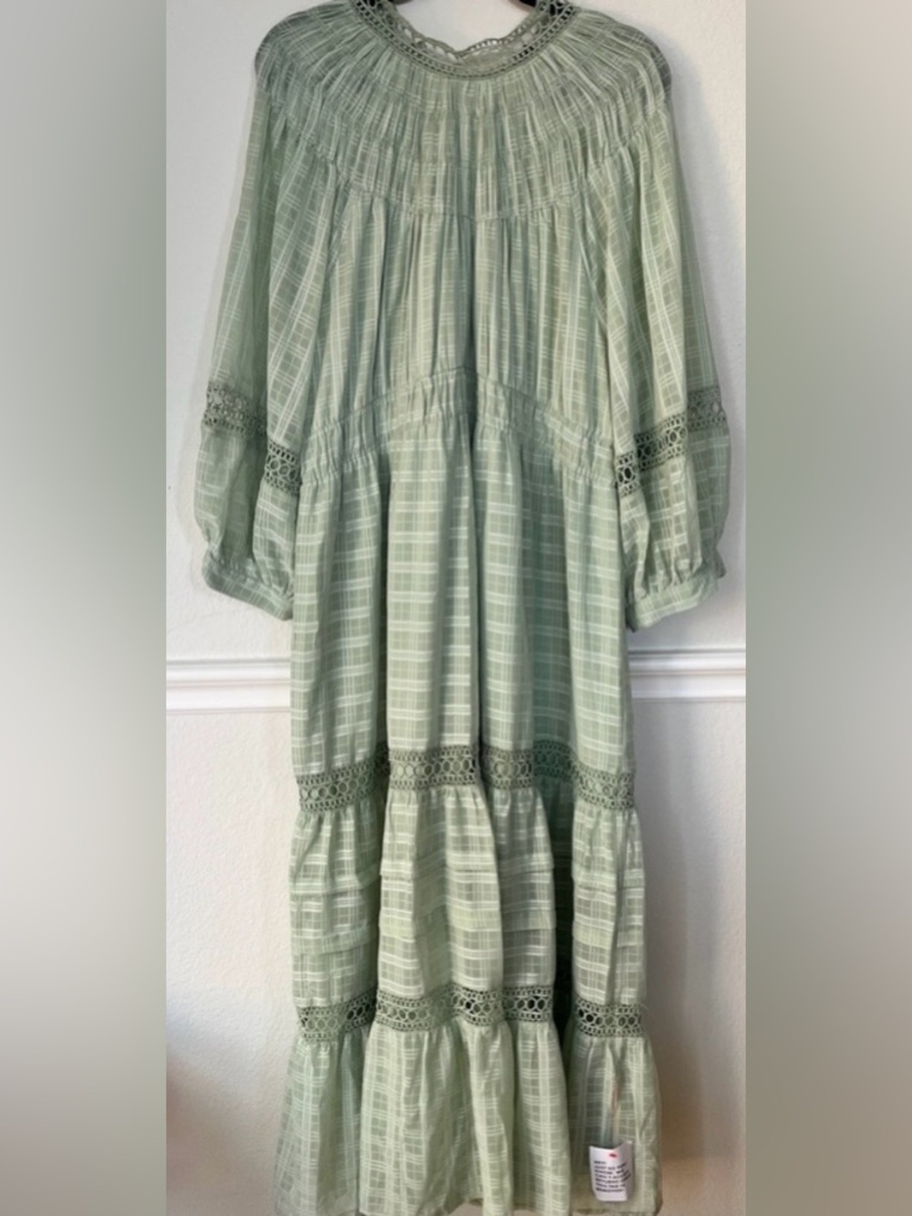 NWT‎ ASOS DESIGN Maternity Sage Green Lace Maxi Dress Boho Cottagecore